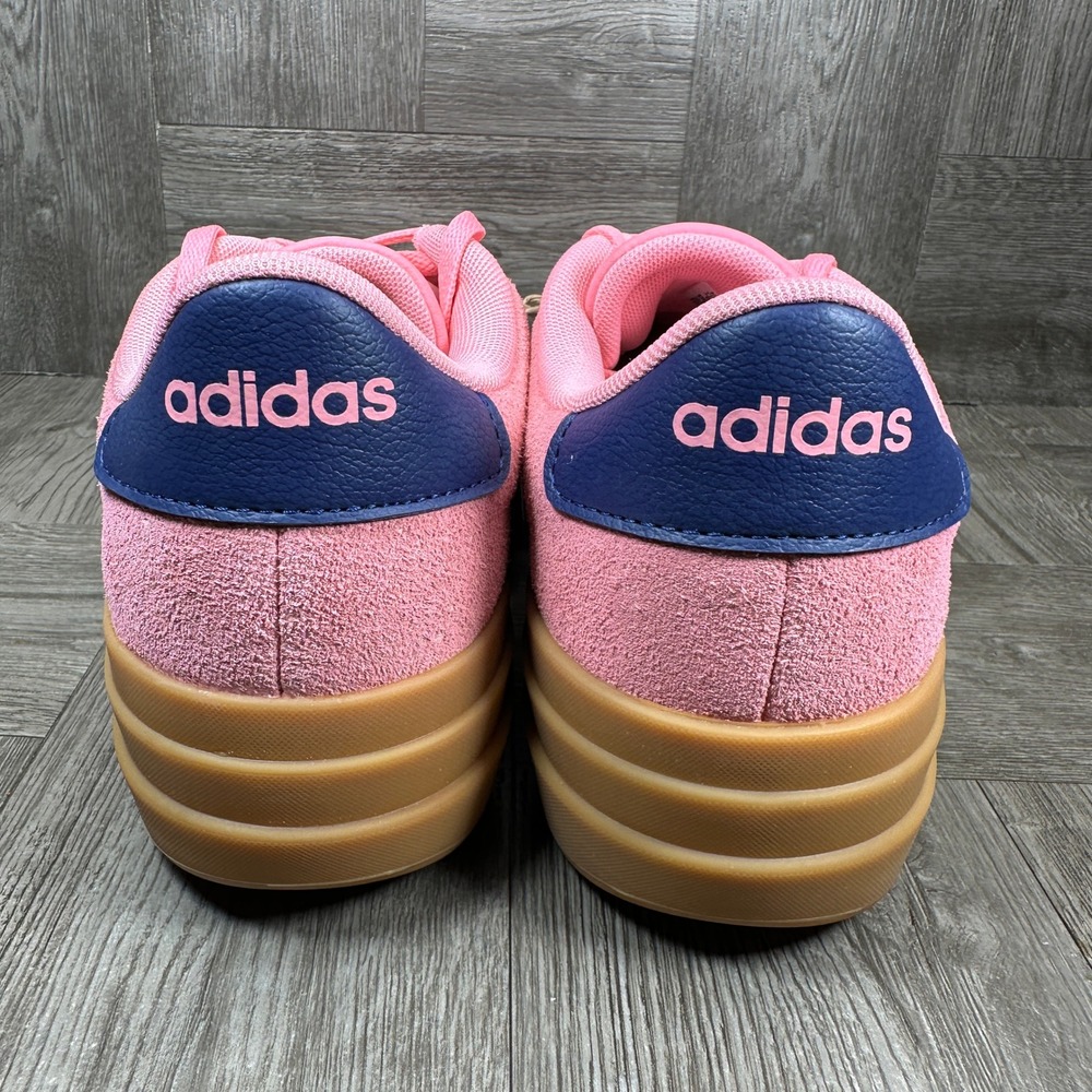 Adidas VL Court Bold Women Size 8 Pink Suede Platform Navy Gum NEW JI1789 - Picture 6 of 8
